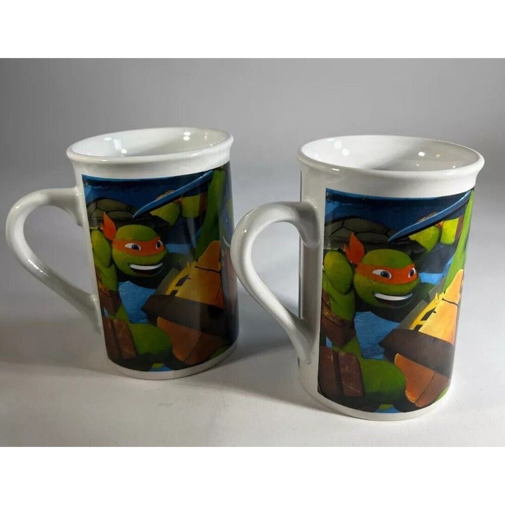 TMNT Teenage Mutant Ninja Turtles 2014 VIACOM Vintage Coffee Mug Set of 2 Cups